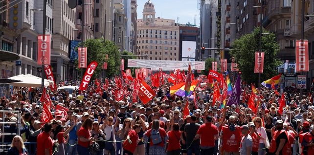Manifestación convocada por UGT y CCOO con motivo del Día del Trabajador en Madrid