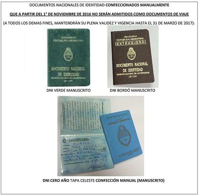 A partir del 1 de noviembre no se podrá salir del país con DNI escrito a mano A partir del 1 de noviembre no se podrá salir del país con DNI escrito a mano