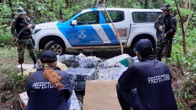 Ladrillos. El peso total del cargamento arrojó 1.071 kilos de marihuana.
