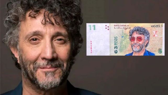 Un artista chubutense intervino el billete de 10 pesos con una imagen de Fito Páez y se volvió viral