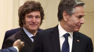 El presidente Javier Milei se reunió este viernes en la Casa Rosada con el secretario de Estado norteamericano, Antony Blinken.