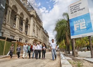 Las obras de la plaza 25 de Mayo de la ciudad capital tienen un 78% de avance