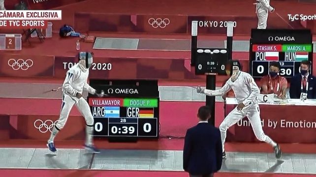 El atleta argentino Sergio Villamayor comenzó su participación en el pentatlón moderno.