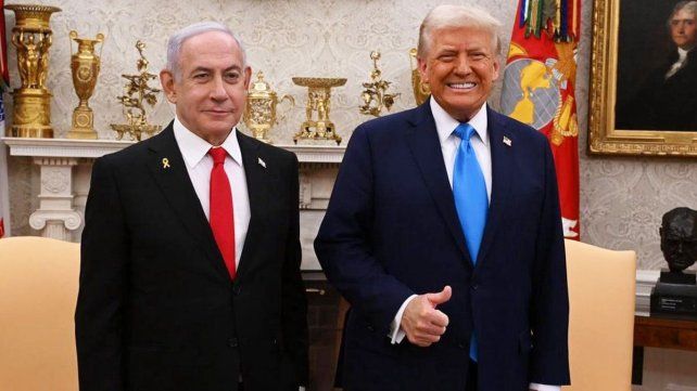 Benjamin Netanyahu junto al presidente de Estados Unidos