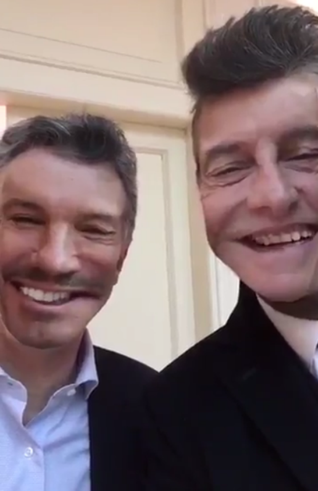 Macri y Tinelli se animaron a jugar con Snapchat al finalizar la reunión en Olivos.&nbsp;