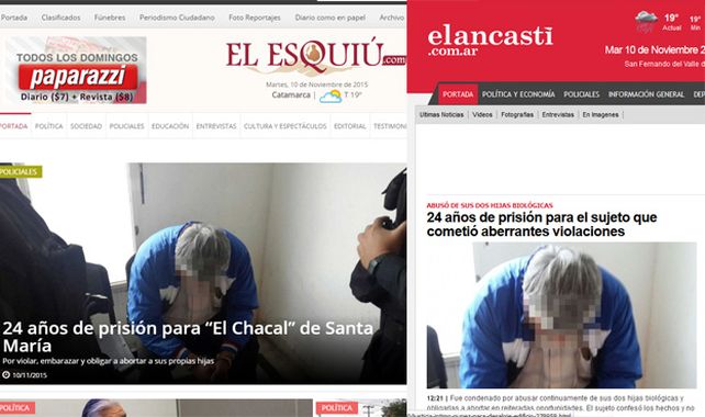 Así reflejaron los medios catamarqueños la condena de El Chacal de esa provincia.