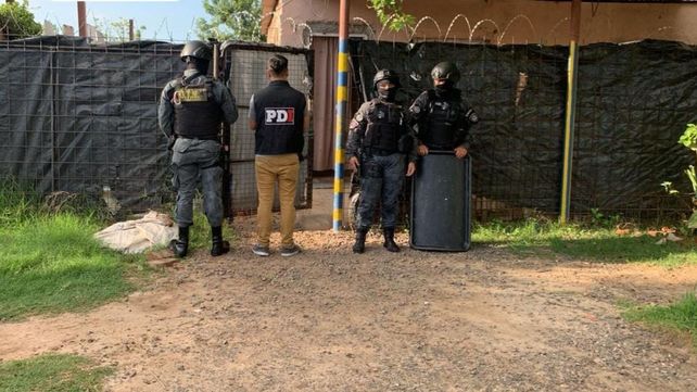 Uno de los domicilios allanados por personal policial.&nbsp;