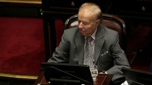 El expresidente en la sesi&oacute;n del Senado.&nbsp;