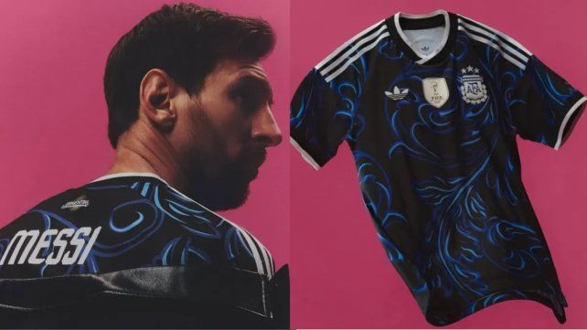 Messi presentó la nueva camiseta alternativa de la Selección Argentina rumbo al Mundial.