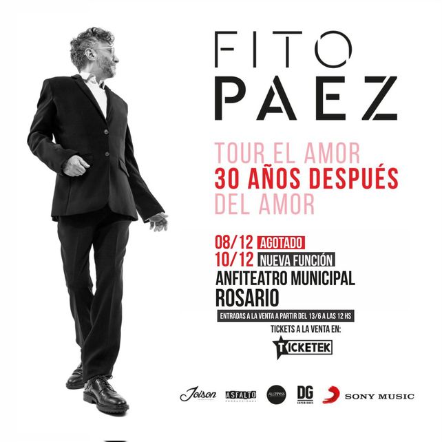 Fito agotó las entradas para su show en Rosario y anunció un segundo concierto