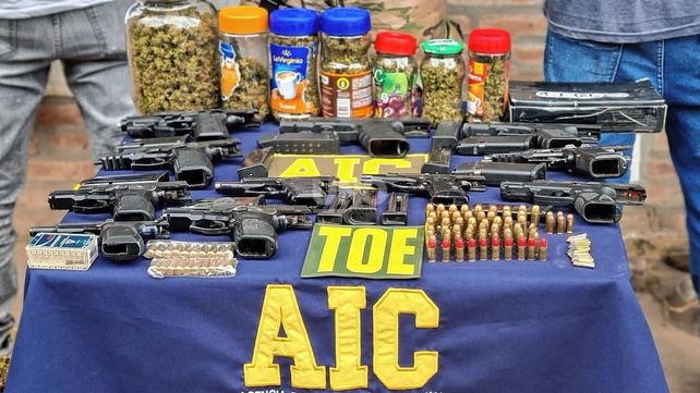 Las armas y droga secuestradas