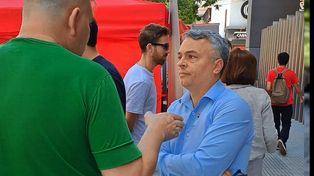 Esteban Paulón participó de una protesta del socialismo contra Javier Milei.