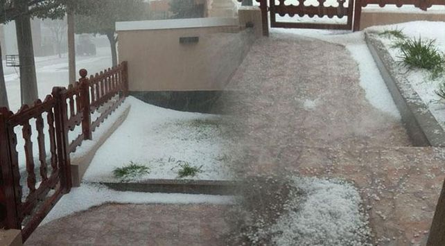 Fuerte caída de granizo en Córdoba