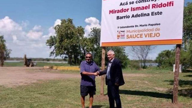 El intendente de Sauce Viejo Mario Papaleo visitó la bajada Ridolfi