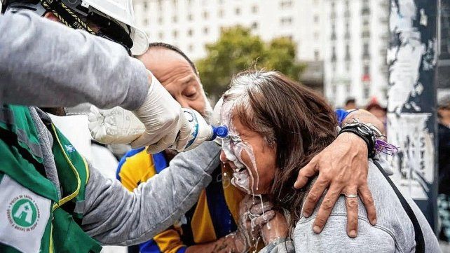La Policía dispersó la marcha con gas lacrimógeno
