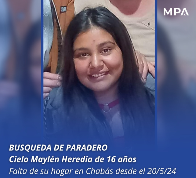 Cielo Maylén Heredia falta de su hogar en la localidad de Chabás desde el lunes.