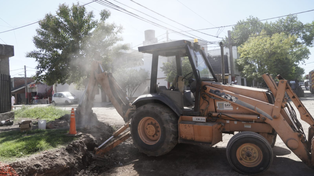 Una retroexcavadora rompió un caño y produjo un importante escape de gas.