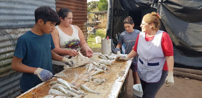 San Gregorio. Pescadores y fileteadores viven de la pesca del pejerrey.