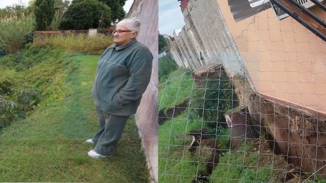 Su casa está a punto de derrumbarse tras las lluvias torrenciales