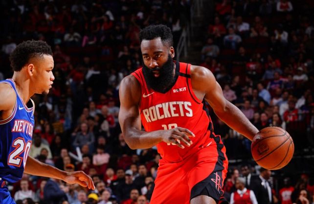 Harden la rompió en el triunfo de los Rockets ante los Knicks
