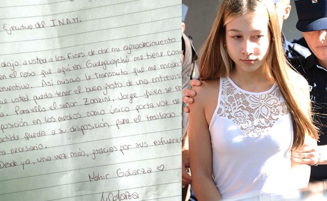 La carta de Nahir Galarza desde la cárcel