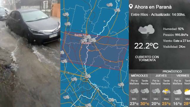 VIDEOS | La lluvia y el viento complicaron la circulación en Paraná