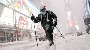 Imágenes de la histórica nevada en Nueva York