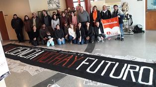 Protesta. En Diamante se movilizó la comunidad científica.
