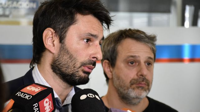 Los fiscales Pablo Socca y Miguel Moreno dando su punto de vista sobre las denuncias sobre Matías Edery tras la audiencia del 22 de septiembre.