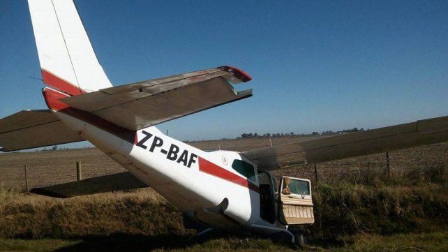 En una cuneta. Así impactó la nave en Los Cardos.&nbsp;