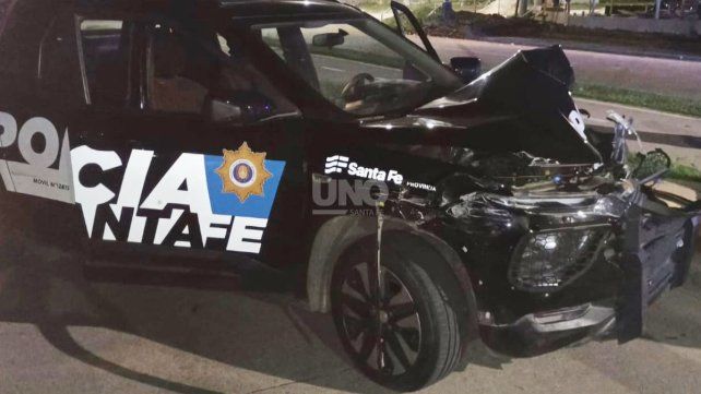 Guadalupe Oeste: intensa persecución policial terminó con un patrullero chocado