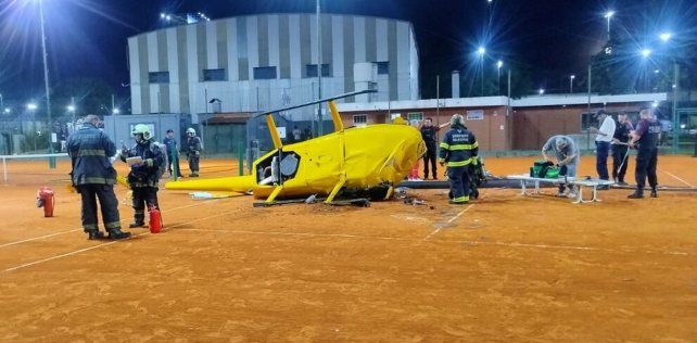 Cayó un helicóptero sobre una cancha de tenis en el barrio porteño de Palermo