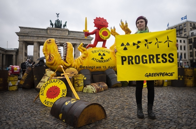 Greenpeace celebró el cierre de las centrales nucleares en Berlín.&nbsp;