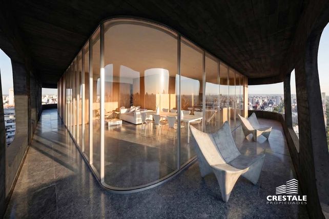 Render de cómo lucirá por dentro el nuevo complejo de torres que la constructora 3DF y Crestale proyectan sobre Oroño y 9 de Julio.