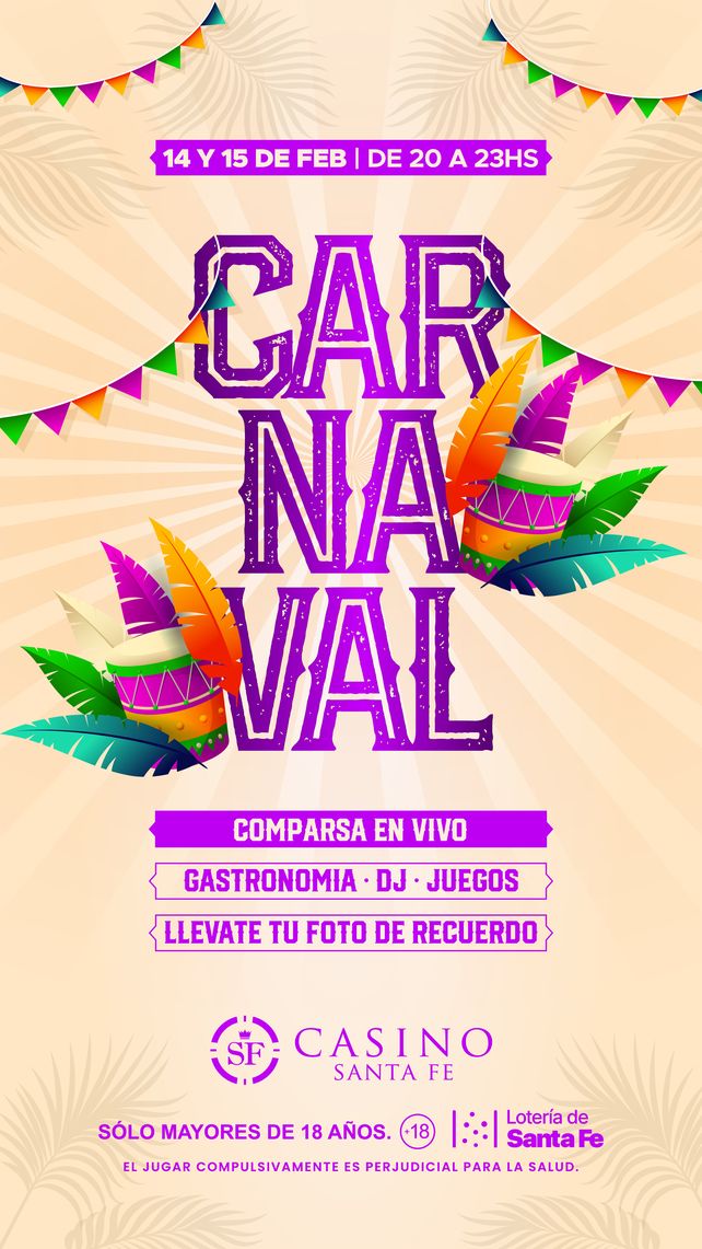 Casino Santa Fe celebra el carnaval con música y premios