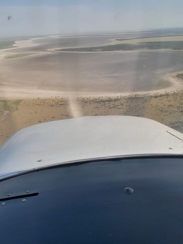 Fotografía aérea de la laguna El Palmar, Margarita, Santa Fe. 