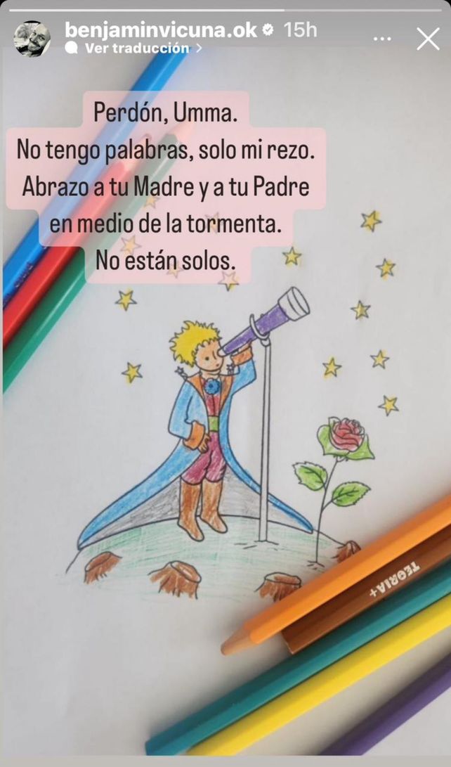 El conmovedor mensaje de Benjamin Vicuña a los padres de Umma, la niña asesinada en un asalto