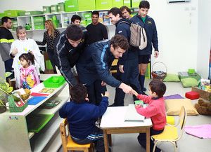 Los chicos del Jardín Barranquitas Sur tuvieron su momento con Los Pumas