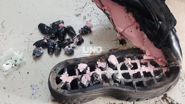 La droga dentro de la zapatilla