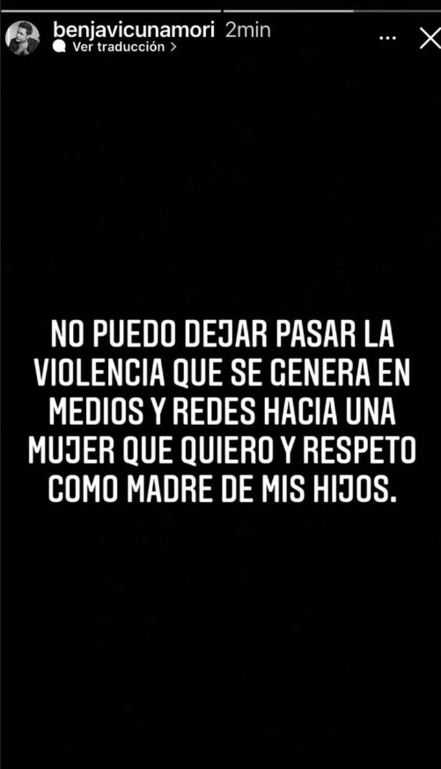 Benjamín Vicuña salió en defensa de la China Suárez: No puedo dejar pasar la violencia