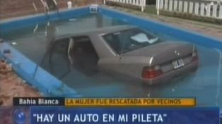 Perdi&oacute; el control de su Mercedes Benz, cay&oacute; en una piscina y casi se ahoga
