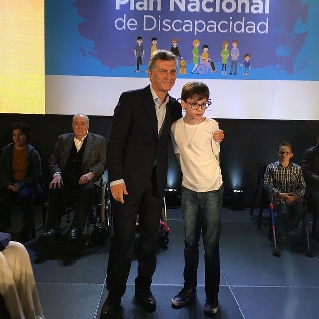 Santino ya tuvo la oportunidad de conocer a Macri en 2017.