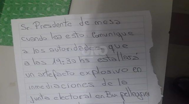 Nota con amenaza de bomba al búnker de Cambiemos