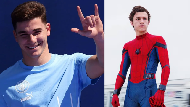 ulián álvarez recibió un inesperado saludo de Tom Holland