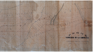 Fragmento del plano realizado y firmado por Julián de Bustinza en 1865 y que se exhibe desde este viernes.&nbsp;