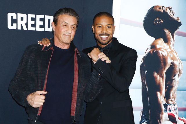 Jordan (derecha) junto a Sylvester Stallone quien en esta ocasión sólo participa como productor.