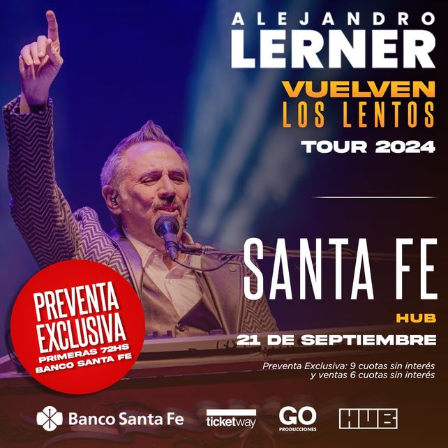 Alejandro Lerner llega Santa Fe con su exitosa gira Vuelven los lentos tour 2024 Alejandro Lerner llega Santa Fe con su exitosa gira Vuelven los lentos tour 2024