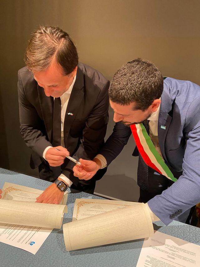 General Lagos y Montalto delle Marche se hermanaron en un acuerdo cultural, turístico y productivo