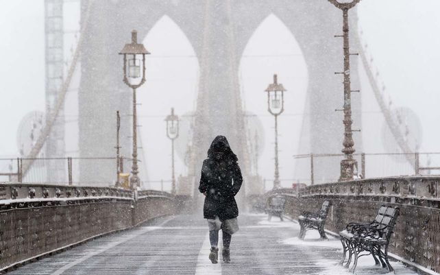 Imágenes de la histórica nevada en Nueva York