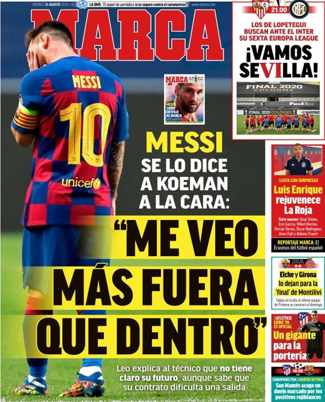 La prensa catalana hace d&iacute;as que habla sobre la posible salida de Messi del Barcelona.